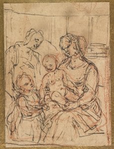 Madonna y el Niño con Santa Isabel y el Infante San Juan Bautista, mediados del siglo XVI de Alessandro Casolani